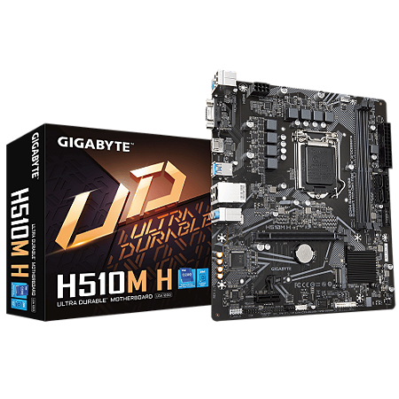 Placa mãe Gigabyte - H510M H - LGA1200, DDR4, M.2